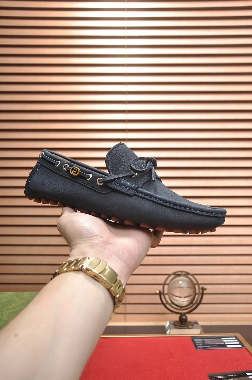 Men's Men's Shoes💰420💶【GUCCI】 (High-end Niuli) New 🍀Gucci*——Gucci Doudou Shoes! Made of imported original cowhide, the inner top layer is comfortable cowhide lining! Original wear-resistant rubber outsole! High quality products! Code number 38-44!